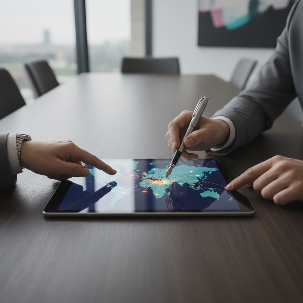 Profesionales planeando una estrategia de logística aduanal